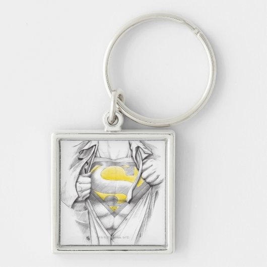 Sketched Chest Superman Logo Sleutelhanger (Voorkant)