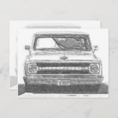 Sketched Chevy Truck Briefkaart (Voorkant / Achterkant)