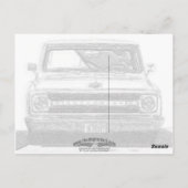 Sketched Chevy Truck Briefkaart (Achterkant)