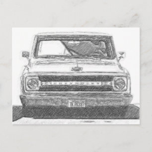 Sketched Chevy Truck Briefkaart