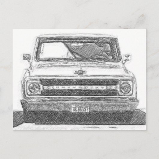 Sketched Chevy Truck Briefkaart (Voorkant)