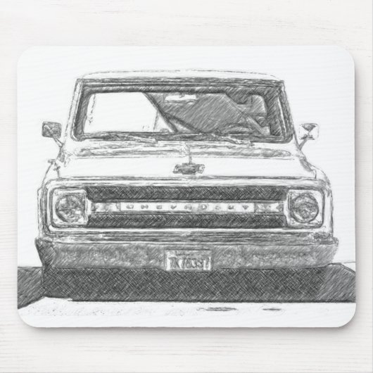 Sketched Chevy Truck Muismat (Voorkant)