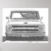 Sketched Chevy Truck Poster (Voorkant)