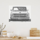 Sketched Chevy Truck Poster (Keuken)