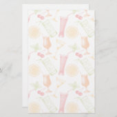 Sketched Cocktail Pattern Briefpapier (Voorkant / Achterkant)