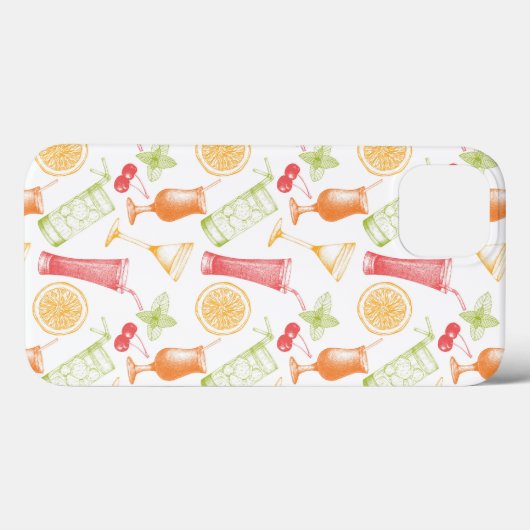 Sketched Cocktail Pattern Case-Mate iPhone Case (Achterkant (horizontaal))