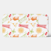 Sketched Cocktail Pattern Case-Mate iPhone Case (Achterkant (horizontaal))