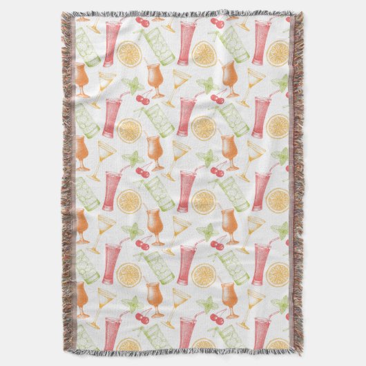 Sketched Cocktail Pattern Deken (Voorkant Verticaal)