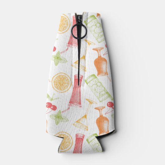 Sketched Cocktail Pattern Flesjeskoeler (Achterkant)