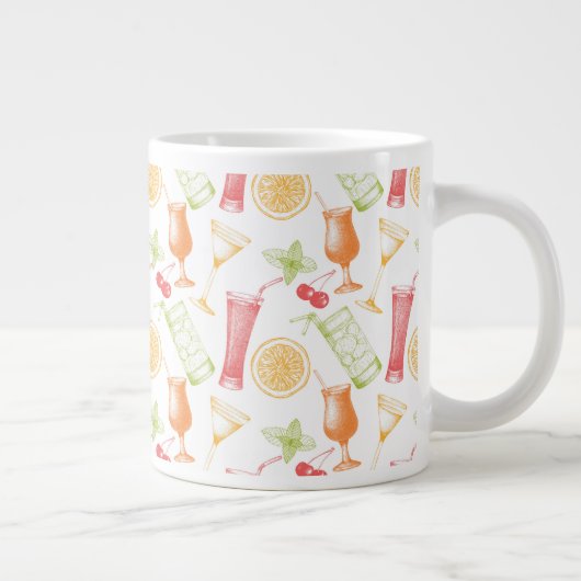 Sketched Cocktail Pattern Grote Koffiekop (Rechts)