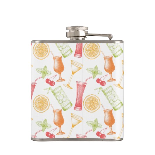 Sketched Cocktail Pattern Heupfles (Achterkant)