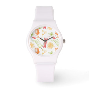 Sketched Cocktail Pattern Horloge