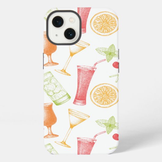 Sketched Cocktail Pattern iPhone Hoesje (Achterkant)
