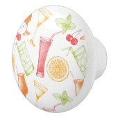 Sketched Cocktail Pattern Keramische Knop (Rechts)