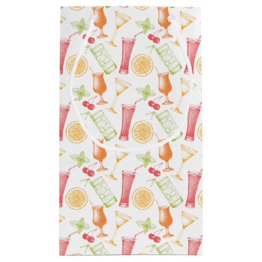 Sketched Cocktail Pattern Klein Cadeauzakje (Achterkant)