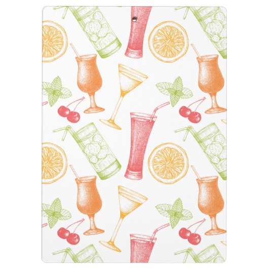 Sketched Cocktail Pattern Klembord (Achterkant)