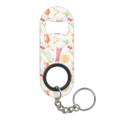 Sketched Cocktail Pattern Mini Flessenopener (Achterkant)