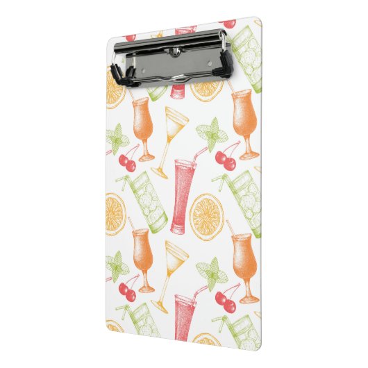 Sketched Cocktail Pattern Mini Klembord (Angled2)