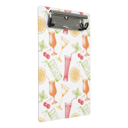 Sketched Cocktail Pattern Mini Klembord (Schuin)