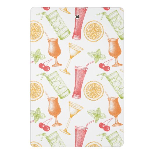 Sketched Cocktail Pattern Mini Klembord (Achterkant)