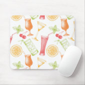 Sketched Cocktail Pattern Muismat (Met muis)