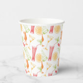 Sketched Cocktail Pattern Papieren Bekers (Rechts)