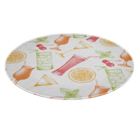 Sketched Cocktail Pattern Snijplank (Hoek)