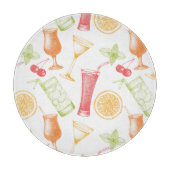 Sketched Cocktail Pattern Snijplank (Voorkant)