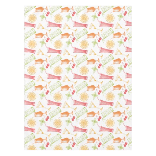 Sketched Cocktail Pattern Tafelkleed (Voorkant)