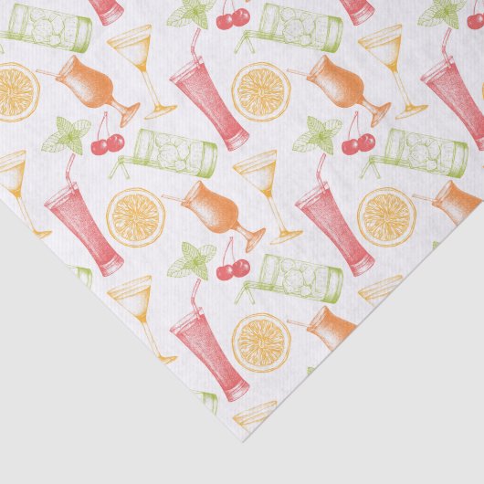 Sketched Cocktail Pattern Tissuepapier (Detail)