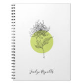 Sketched Dahlia Botanical Simple Elegant Notitieboek (Voorkant)