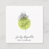 Sketched Dahlia Botanical Simple Elegant Vierkante Visitekaartje (Voorkant)