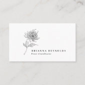 Sketched Dahlia Botanical Simple Elegant Visitekaartje (Voorkant)