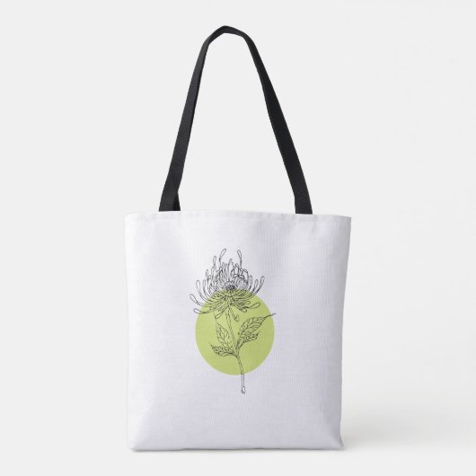 Sketched Dahlia - Eenvoudig minimumaantal met naam Tote Bag (Achterkant)