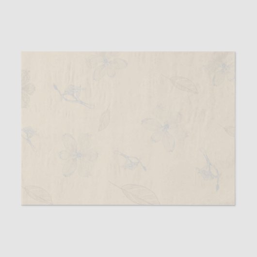 Sketched Dogwood Branches Parchment Tissuepapier (Voorkant)