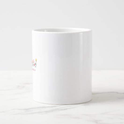 Sketched Doodle Mug with Flowers - Customizable Grote Koffiekop (Voorkant)