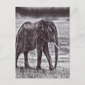 Sketched elephant briefkaart (Voorkant)