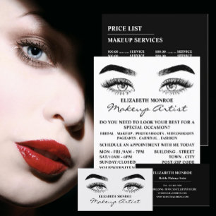 Sketched Eyes, Makeup Artist Adverteren Flyer