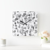 Sketched fairy fantasy vist schepers plant zee vierkante klok (Huis)