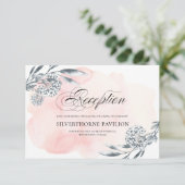 Sketched Floral Blush Waterverf Weddenschappen Kaart (Staand voorkant)