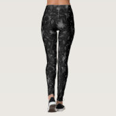 Sketched Floral contour Pattern Grey/Blk ID939 Leggings (Achterkant)