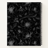 Sketched Floral contour Pattern Grey/Blk ID939 Notitieboek (Achterkant)
