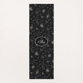 Sketched Floral contour Pattern Grey/Blk ID939 Yogamat (Voorkant)