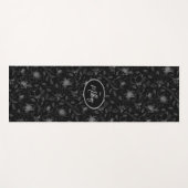 Sketched Floral contour Pattern Grey/Blk ID939 Yogamat (Voorkant (horizontaal))