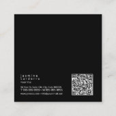 Sketched Floral contour Pattern Grey/Wht ID939 Vierkante Visitekaartje (Achterkant)