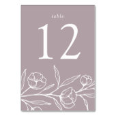 Sketched Floral Dusty Paars Wedding Kaart (Voorkant)