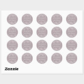 Sketched Floral Dusty Paars Wedding Ronde Sticker (Vel)