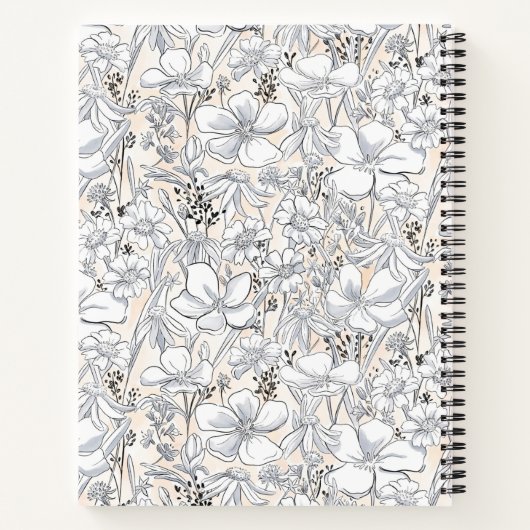 Sketched Floral Meadow Notitieboek (Achterkant)