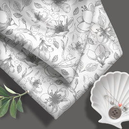 Sketched Floral omlijnt patroongrijs ID939 Stof
