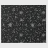 Sketched Floral Outline Pattern Grey/Black ID939 Cadeaupapier (Vlak)